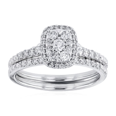 0.65 Carat Diamond 2-Ring Bridal Set in Platinum