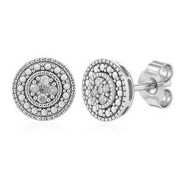 1/10 Carat Diamond Stud Earrings in Sterling Silver