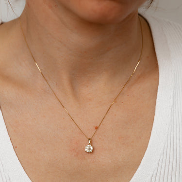 1 Carat Natural Diamond Solitaire Pendant set in 9ct Yellow Gold