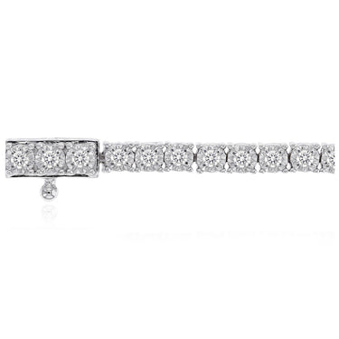 1 Carat Diamond Tennis Bracelet with Brilliant Cut Diamonds in Sterling Silver