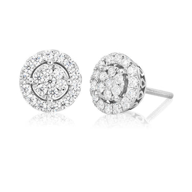 Flawless Cut 9ct White Gold 5/8 Carat Diamond Stud Earrings