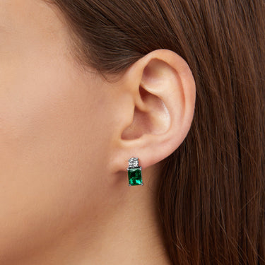 Chiara Ferragni Emerald Silver and Green Zirconia Earrings