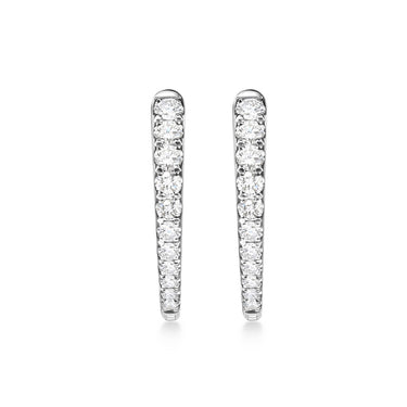 Memoire 18ct White Gold 0.30 Carat Diamond Imperial Hoop Earrings 16X14mm
