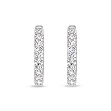Memoire 18ct White Gold 1/4 Carat Diamond Huggies 12x12mm