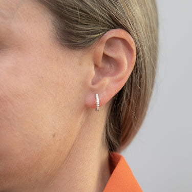 Memoire 18ct White Gold 1/4 Carat Diamond Huggies 12x12mm