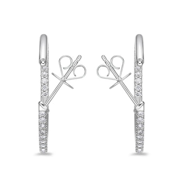 Memoire 18ct White Gold 3/4 Carat Diamond Odessa Hoop Earrings 24x24mm