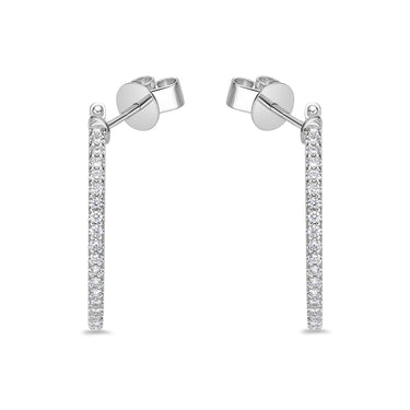 Memoire 18ct White Gold 3/4 Carat Diamond Odessa Hoop Earrings 24x24mm