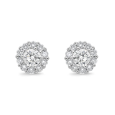 Memoire 18ct White Gold 1/4 Carat Diamond Blossom Style Fashion Studs