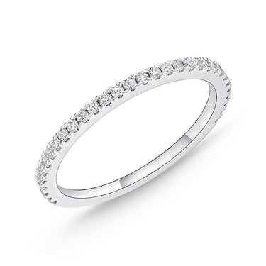 Memoire 18ct White Gold 1/5 Carat Diamond Eternity Band with 3/4 band of Diamonds