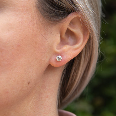 Luminesce Lab Grown Diamond TW=1 Carat Solitaire Stud Earrings in 14ct Yellow Gold