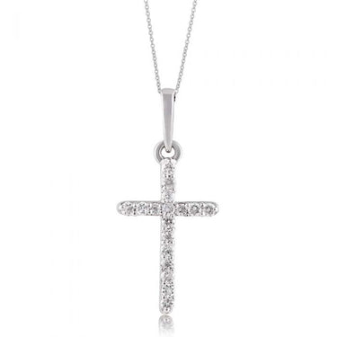 Luminesce Lab Grown Diamond Cross Silver Pendant on 45cm Chain