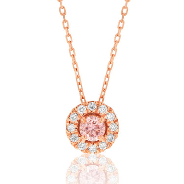 Luminesce Lab Grown Pink and White Diamond Pendant with Chain Included