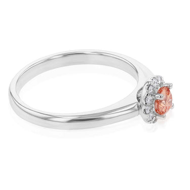 Luminesce Lab Grown 18ct White Gold 0.40 Carat Diamond Ring With Pink Centre Diamond