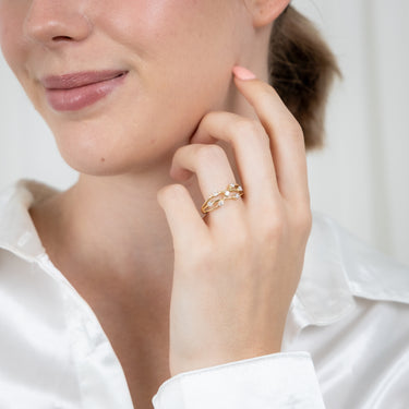 Luminesce Lab Grown Diamond 1/4 Carat Scatter Ring in 9ct Yellow Gold