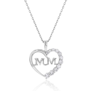 Luminesce Lab Grown 1/4 Carat Diamond Silver Mum Pendant on 45cm Chain