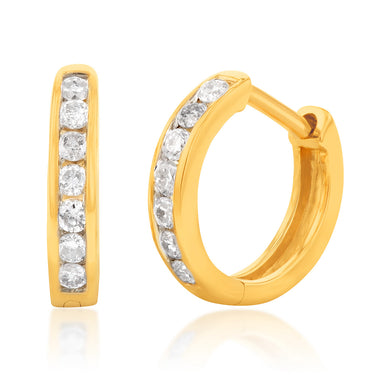 Luminesce Lab Grown 1/5 Carat Diamond Hoop Earring in 9ct Yellow Gold