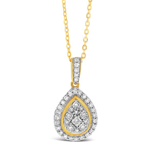 Luminesce Lab Grown Diamond 1/5 Carat Pear Pendant with Chain in 9ct Yellow Gold