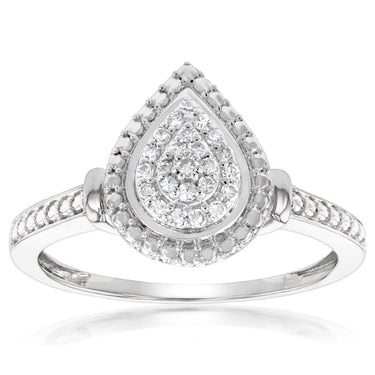 Luminesce Lab Grown Diamond Pear Dress Ring in Silver