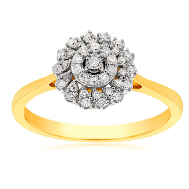 Luminesce Lab Grown Ring 9ct Yellow Gold