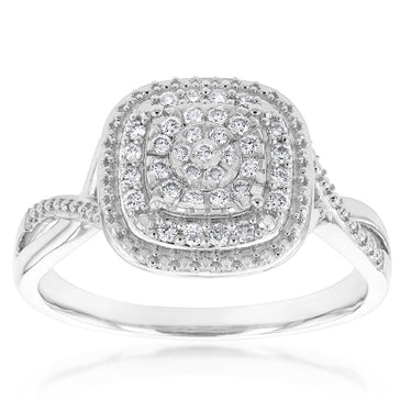 Luminesce Lab Grown Diamond Silver 1/4 Carat Dress Ring