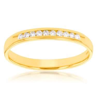 Luminesce Lab Grown Diamond 10-14pt Eternity Ring in 9ct Yellow Gold