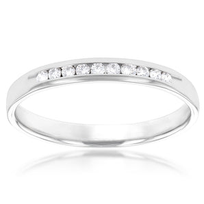 Luminesce Lab Grown Diamond Channel 1/8 Carat Eternity Ring in 9ct White Gold