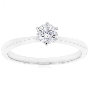 Luminesce Lab Grown 1/2 Carat Diamond Solitaire Ring set in 14ct White Gold