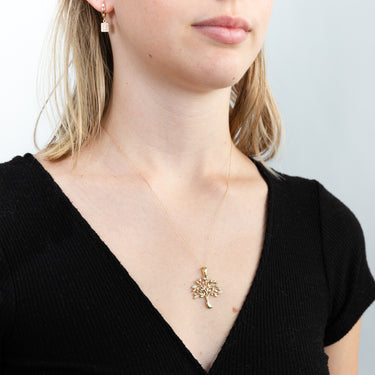 Luminesce Lab Grown Tree of Life Diamond Pendant in 9ct Yellow Gold including Chain