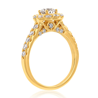 Luminesce Lab Grown Diamond 1.5Ct Bridal Set in Halo Design set in 14ct Yellow Gold