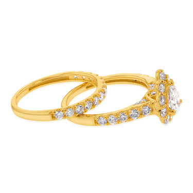 Luminesce Lab Grown Diamond 1.5Ct Bridal Set Pear Centre Halo in 14ct Yellow Gold