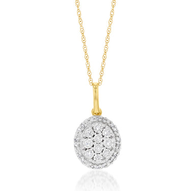 Luminesce Lab Grown Oval Diamond Pendant in 9ct Yellow Gold