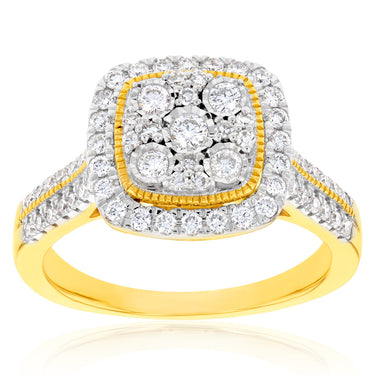 Luminesce Lab Grown Diamond 1/2 Carat Ring Set in 9 Carat Yellow Gold