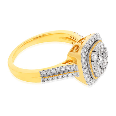 Luminesce Lab Grown Diamond 1/2 Carat Ring Set in 9 Carat Yellow Gold