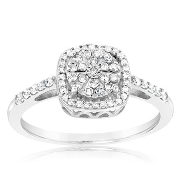 Luminesce Lab Grown 1/4 Carat Diamond Silver Ring