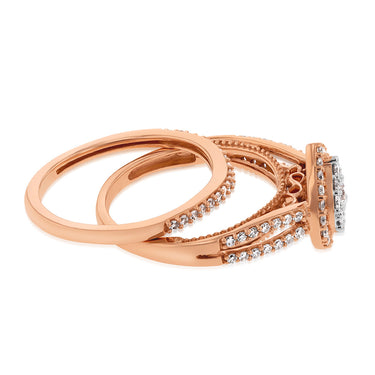 Luminesce Lab Grown Diamond Bridal Set .69Carat in Heart Design set in 10ct Rose Gold
