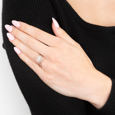 Luminesce Lab Grown Diamond Bridal Set .69Carat in Heart Design set in 10ct Rose Gold
