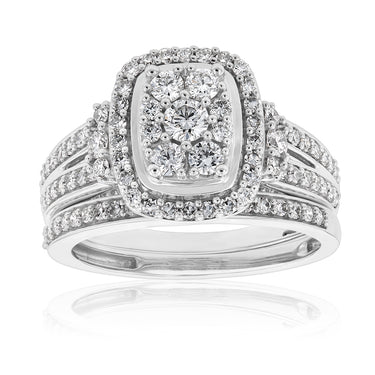 Luminesce Lab Grown Diamond Bridal Set .95Carat in  set in 10ct White Gold