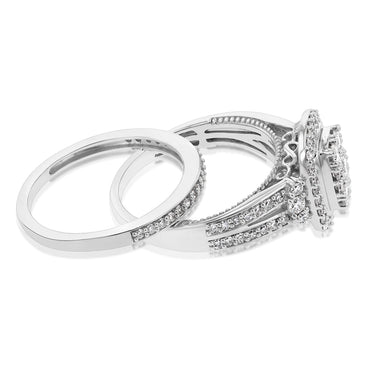 Luminesce Lab Grown Diamond Bridal Set .95Carat in  set in 10ct White Gold