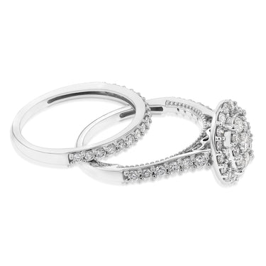 Luminesce Lab Grown Diamond 1.2CT Bridal Set in Oval Design 10ct White Gold