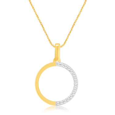 Luminesce Lab Grown 9ct Yellow Gold 0.10 Carat Diamond Circle of Life Pendant