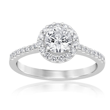 Luminesce Lab Grown 18ct White Gold 1 Carat Diamond Halo Ring