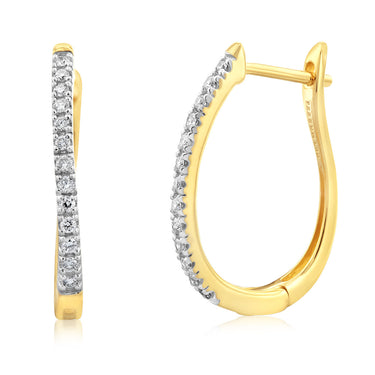 Luminesce Lab Grown 1/4 Carat Diamond Hoop Earring In Gold Plated Silver