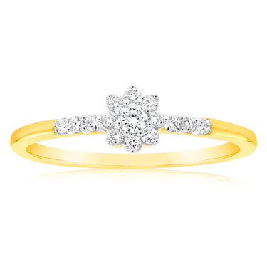 Luminesce Lab Grown 1/4 Carat Diamond Ring in 9ct Yellow Gold