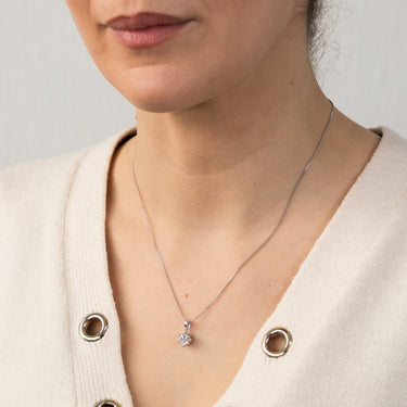 Luminesce Lab Grown 18ct White Gold 1 Carat Solitaire Diamond Pendant with 45cm Chain