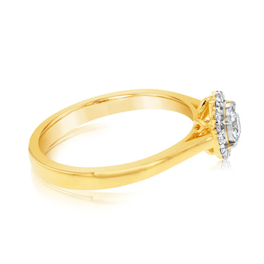Luminesce Lab Grown 18ct Yellow Gold 0.30 Carat Diamond Solitaire Ring with Centre Diamond 0.25 Carat