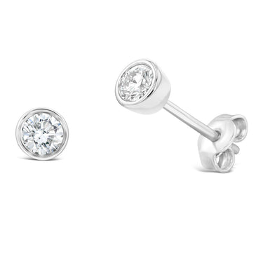 Sterling Silver 1/3 Carat Lab Grown Diamond Stud Earrings