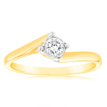 Luminesce Lab Grown Diamond Engagement Ring in 9ct Yellow Gold