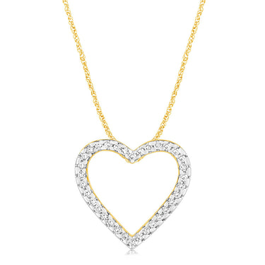 Luminesce Lab Grown 1/10 Carat Diamond Heart Pendant in 9ct Yellow Gold