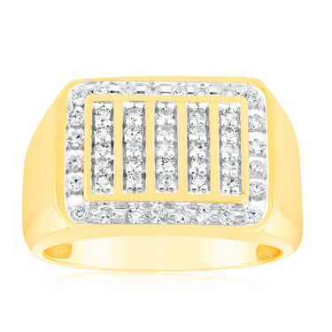 Luminesce Lab Grown 1/2 Carat Diamond Gents Ring in 9ct Yellow Gold