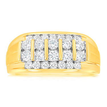 Luminesce Lab Grown 1 Carat Diamond Gents Ring in 9ct Yellow Gold